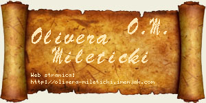 Olivera Mileticki vizit kartica